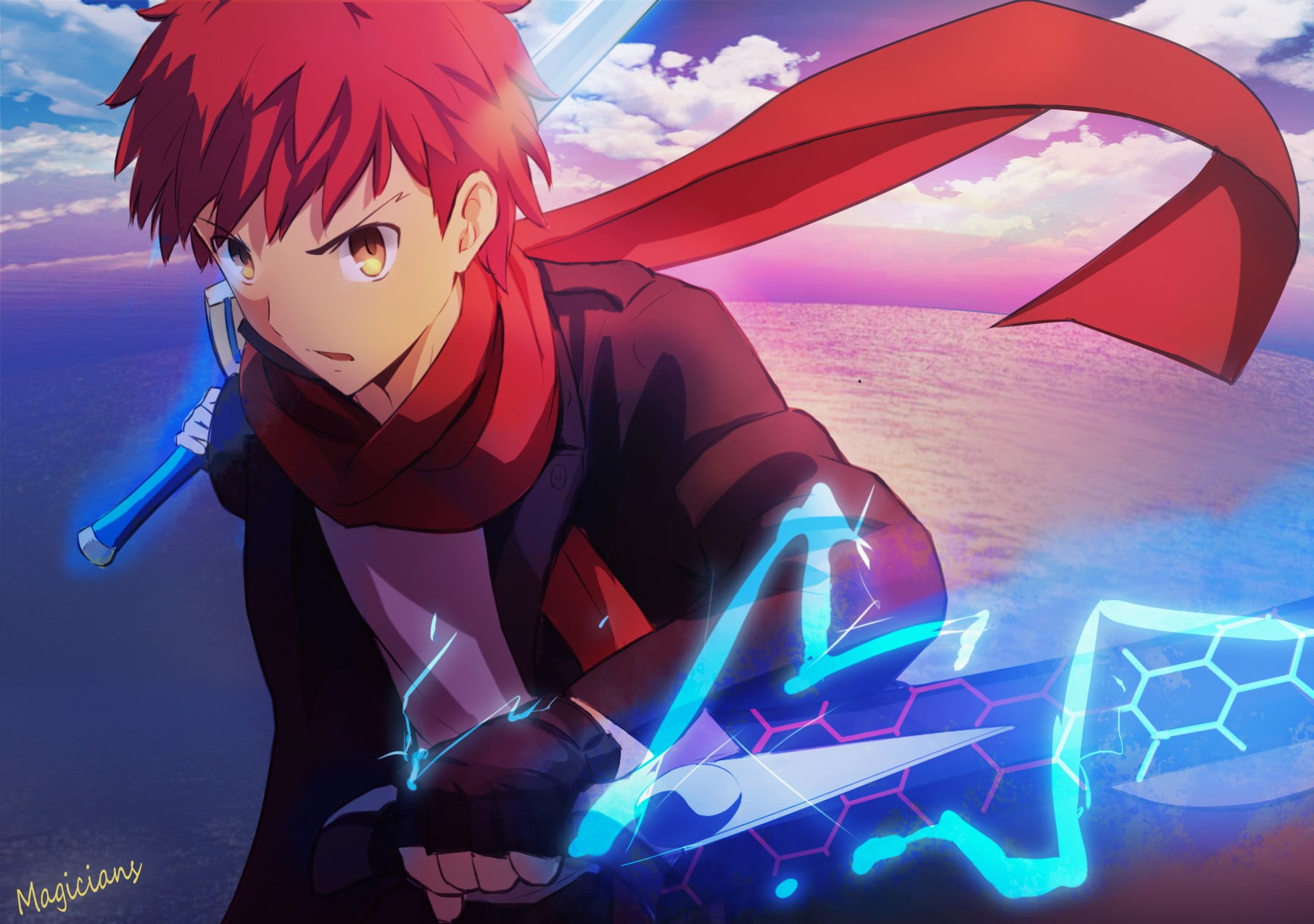 red-haired male anime character wallpaper, anime, Shirou Emiya, Fate/Stay Night, anime boys