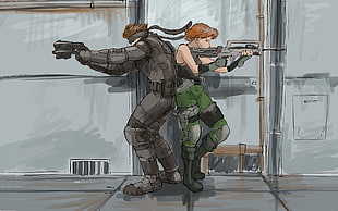 cartoon characters illustrations, Metal Gear Solid , Solid Snake