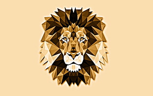 lion head graphic wallpaper, minimalism, lion