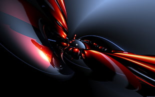 black and red lighted digital wallpaper