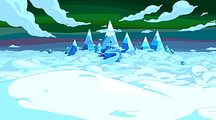 snow-covered hills illustration, mountains, Adventure Time, fantasy art