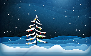 Christmas Tree illustration HD wallpaper