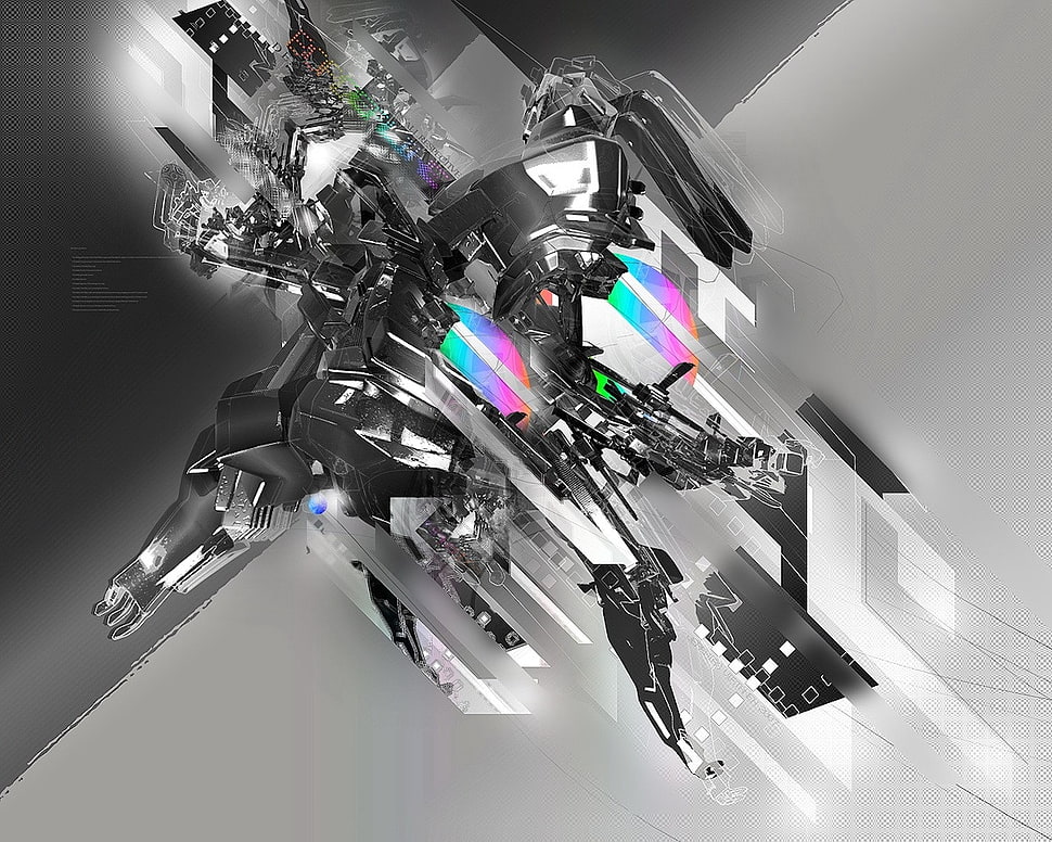 black illustration HD wallpaper