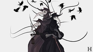 bird anime character wallpaper, Plague, doctors, plague doctors, crow