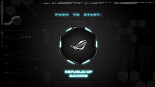 grey Republic of Gaming logo, Republic of Gamers HD wallpaper