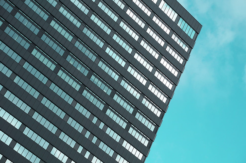 black concrete building, building, pattern, minimalism HD wallpaper