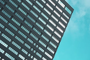 black concrete building, building, pattern, minimalism