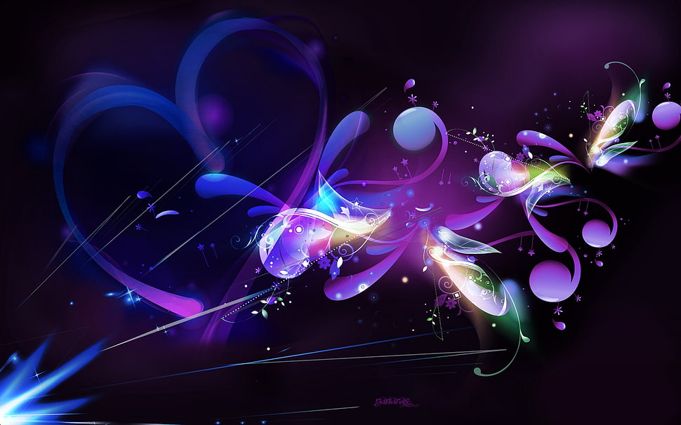 purple and black graphic abstract artwork HD wallpaper