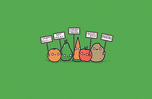 assorted vegetable illustration HD wallpaper