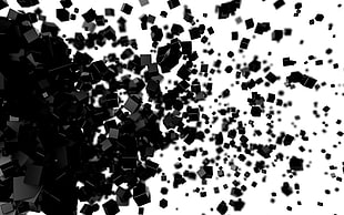 black boxes, abstract, 3D Blocks, cube, black