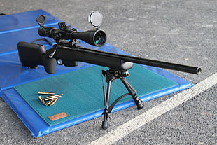 black sniper rifle, sniper rifle, gun, Target rifle, 7.62x51 HD wallpaper