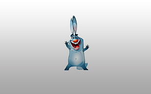 animated photo blue rabbit cartoon character