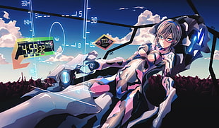female anime character illustration, Neon Genesis Evangelion, Makinami Mari HD wallpaper