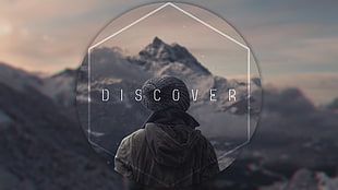 Discover text, materail design, landscape, mountains, snow HD wallpaper