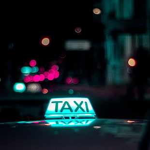blue Taxi neon signage