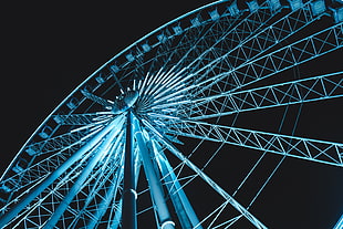 Ferris wheel, Ferris wheel, Night, Light