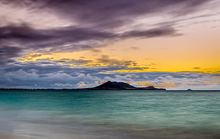 clear watered beach during sunset, kailua beach