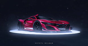 red and black coupe, Khyzyl Saleem, car, Acura NSX