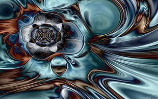 blue and brown abstract painting