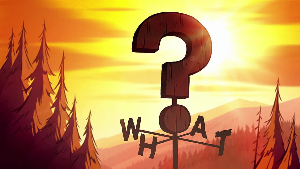 what with question mark sign illustration, Gravity Falls HD wallpaper