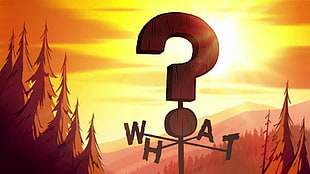 what with question mark sign illustration, Gravity Falls HD wallpaper