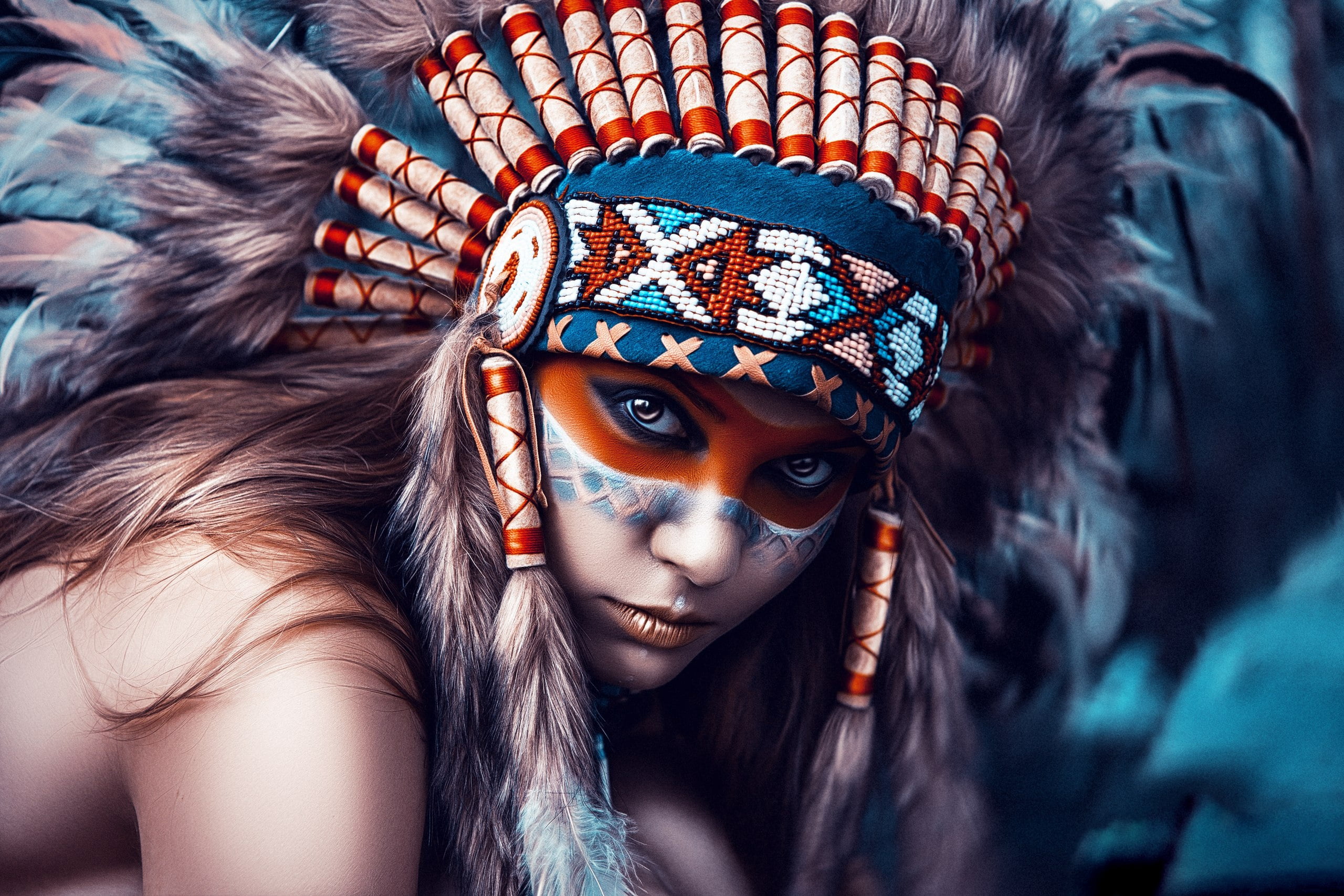 female Native American Indian illustration