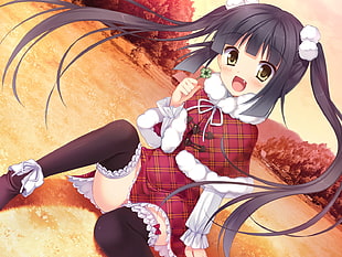 girl holding flower anime illustration