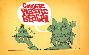 Gorillaz Plastic beach illustration, Gorillaz, Jamie Hewlett, Noodle, Plastic Beach HD wallpaper