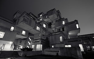 grayscale photo of concrete building, architecture, monochrome, building, Montreal