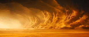 brown and white abstract painting, sandstorms, Mad Max: Fury Road, Mad Max