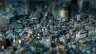aerial view photo of city HD wallpaper