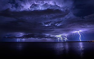 thunder and lightning digital wallpaper, Flash