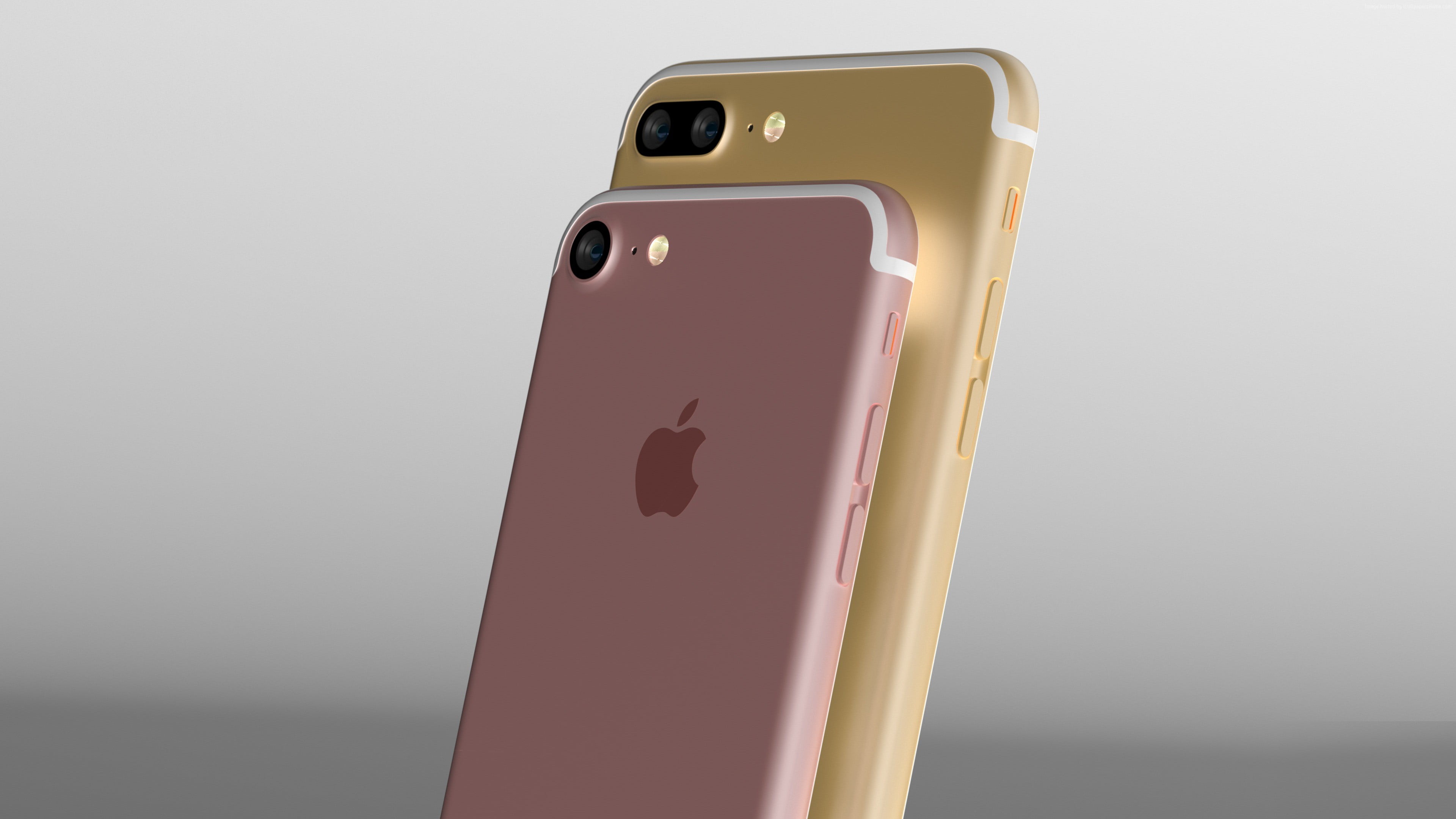 Gold Iphone 7 Plus And Rose Gold Iphone 7 Hd Wallpaper