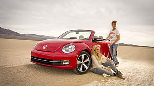 modern red Volkswagen Beetle, car, Volkswagen HD wallpaper