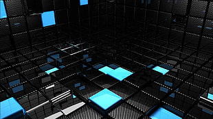 black and blue geometric shape graphics