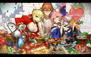 man and two female anime character digital wallpaper, Fate/Extra, Fate/Stay Night: Unlimited Blade Works, Fate/Zero HD wallpaper