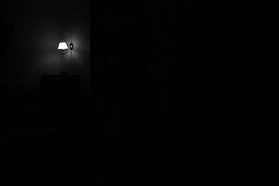 turned on scone light in dark room HD wallpaper