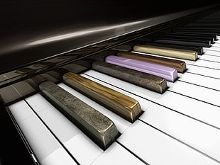 close-up photo of piano