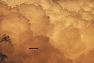 white clouds, clouds, airplane, vehicle