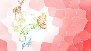 Flower,  Butterfly,  Dots,  Abstract HD wallpaper