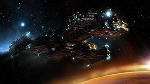 gray space ship illustration, StarCraft, Starcraft II, Terrans, video games HD wallpaper