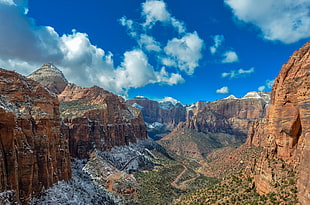 rocky mountains, Canyon Overlook Trail, Zion National Park, Utah HD wallpaper