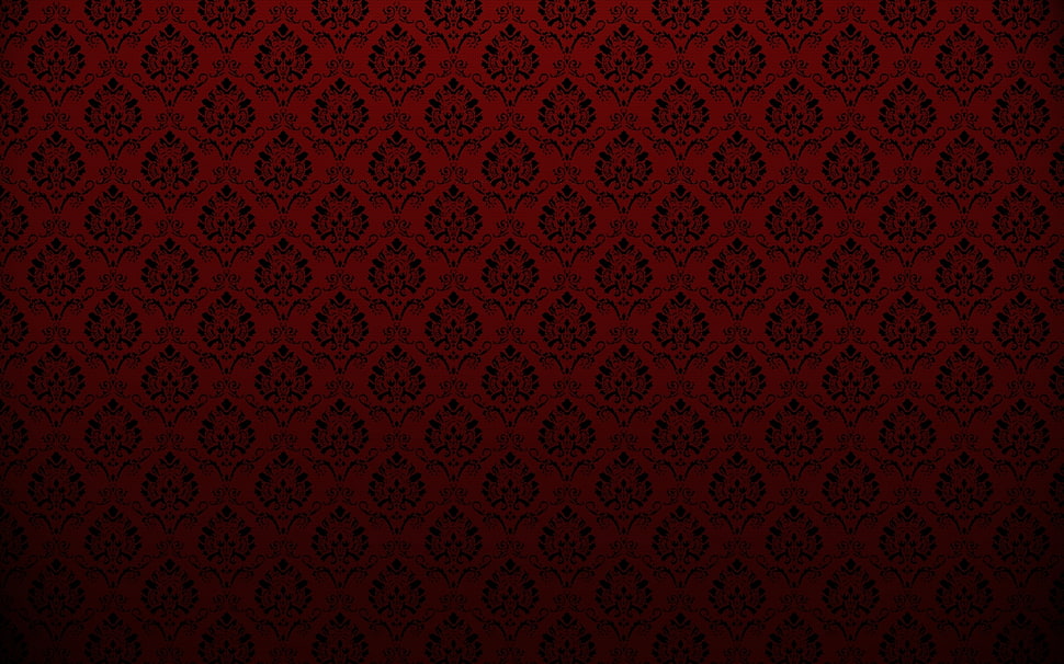 red and black floral artwork HD wallpaper