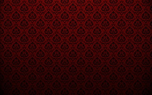 red and black floral artwork