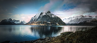 gray stone mountain, nature, landscape, fjord, mountains HD wallpaper