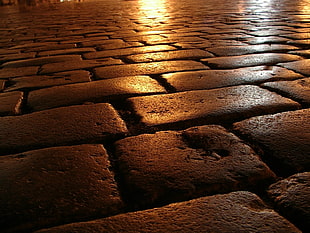 brown concrete brick wall in close up