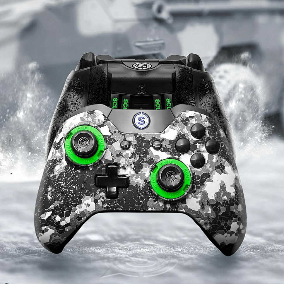 black and white controller HD wallpaper