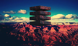 sky and mountain graphic cover, canyon, shapes