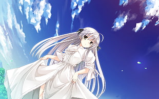 white haired girl anime character