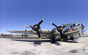 stainless steel aircraft, military, aircraft, Boeing B-17 Flying Fortress HD wallpaper